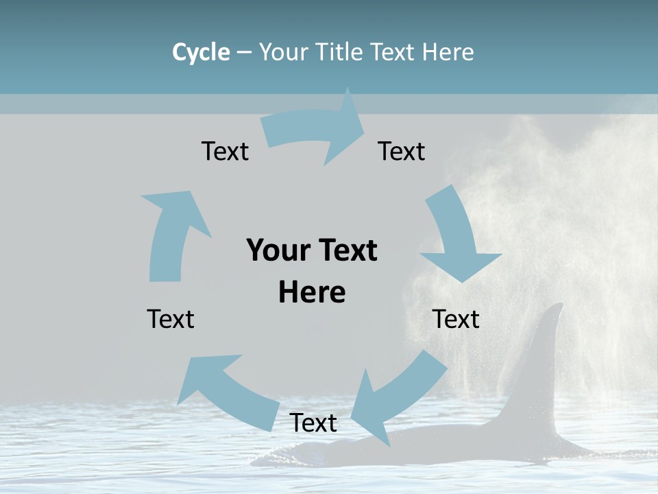 A Whale In The Water With A Lot Of Smoke Coming Out Of It's PowerPoint Template