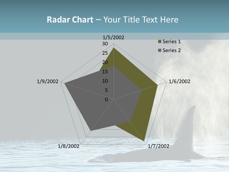 A Whale In The Water With A Lot Of Smoke Coming Out Of It's PowerPoint Template
