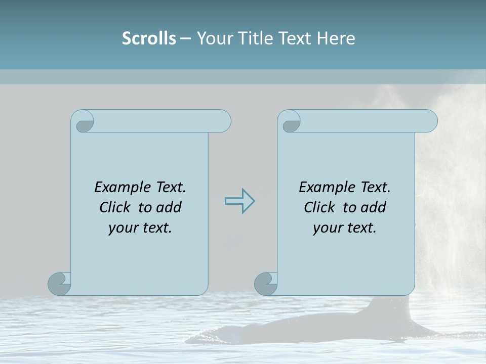 A Whale In The Water With A Lot Of Smoke Coming Out Of It's PowerPoint Template