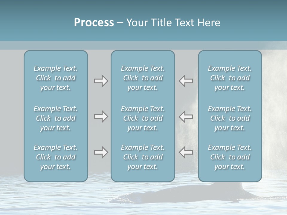 A Whale In The Water With A Lot Of Smoke Coming Out Of It's PowerPoint Template
