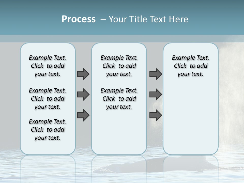 A Whale In The Water With A Lot Of Smoke Coming Out Of It's PowerPoint Template