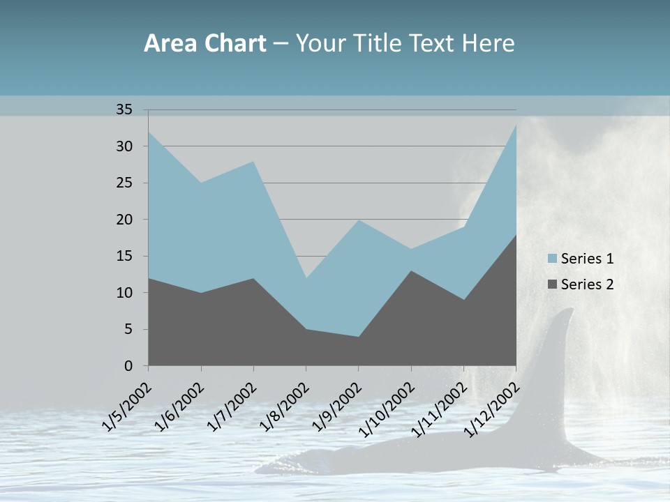 A Whale In The Water With A Lot Of Smoke Coming Out Of It's PowerPoint Template