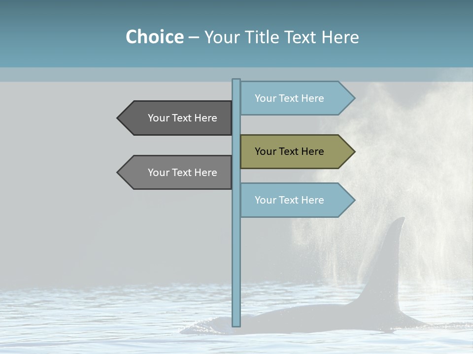 A Whale In The Water With A Lot Of Smoke Coming Out Of It's PowerPoint Template