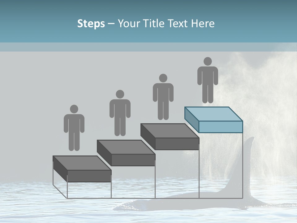 A Whale In The Water With A Lot Of Smoke Coming Out Of It's PowerPoint Template