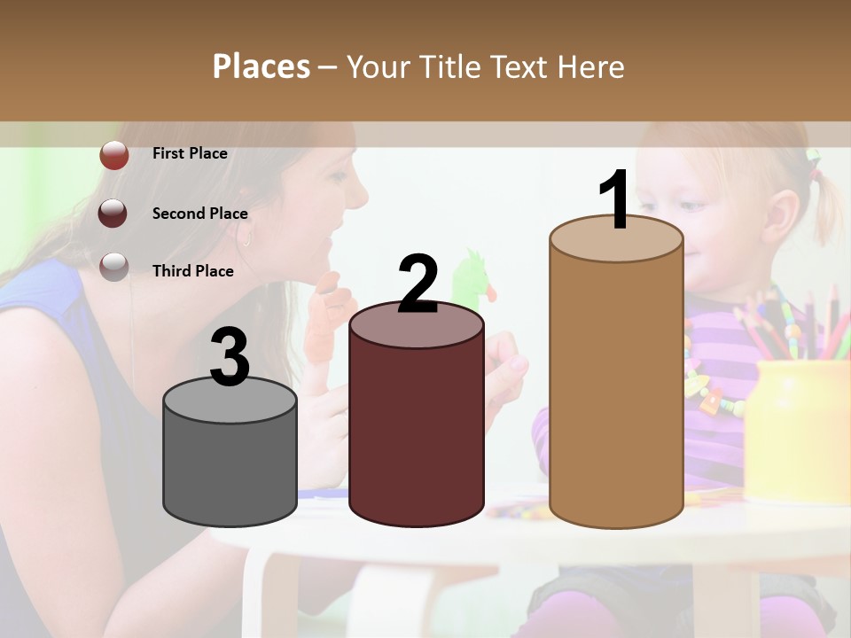 A Woman And A Child Sitting At A Table Eating Food PowerPoint Template