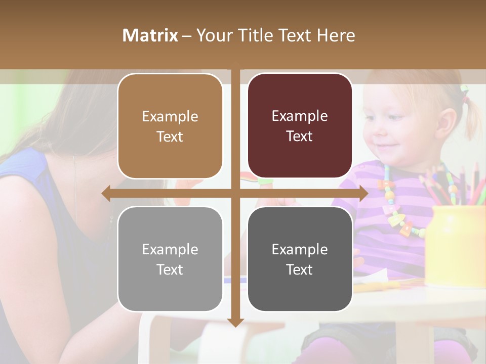 A Woman And A Child Sitting At A Table Eating Food PowerPoint Template