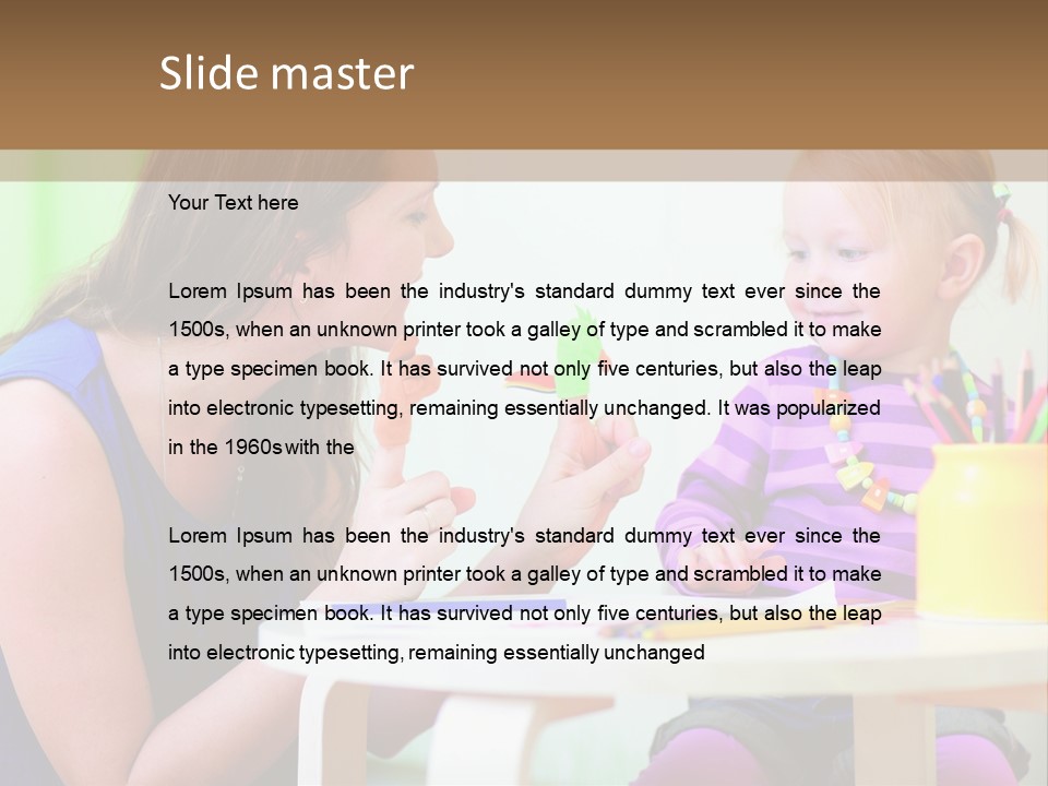 A Woman And A Child Sitting At A Table Eating Food PowerPoint Template