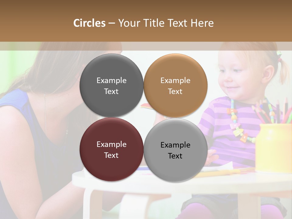 A Woman And A Child Sitting At A Table Eating Food PowerPoint Template