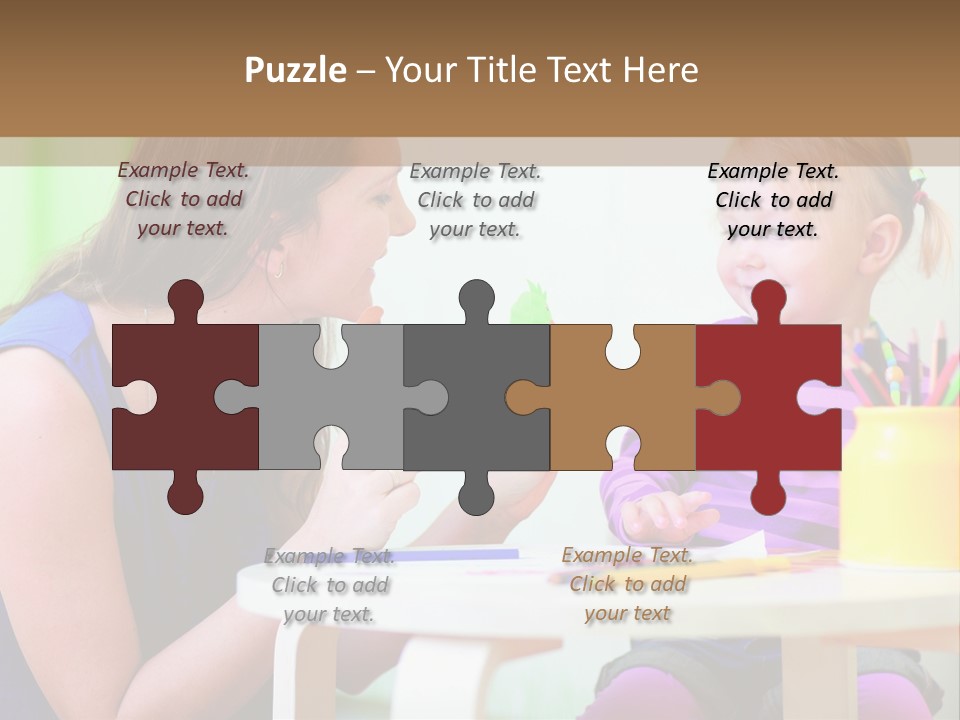 A Woman And A Child Sitting At A Table Eating Food PowerPoint Template