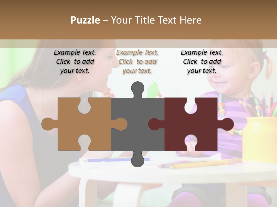 A Woman And A Child Sitting At A Table Eating Food PowerPoint Template