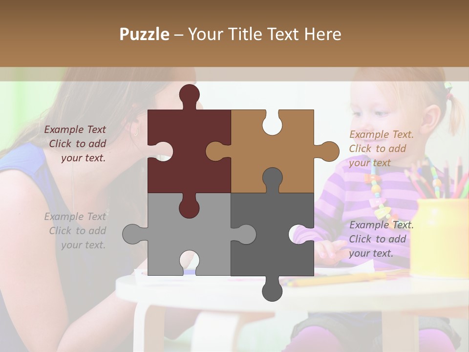 A Woman And A Child Sitting At A Table Eating Food PowerPoint Template