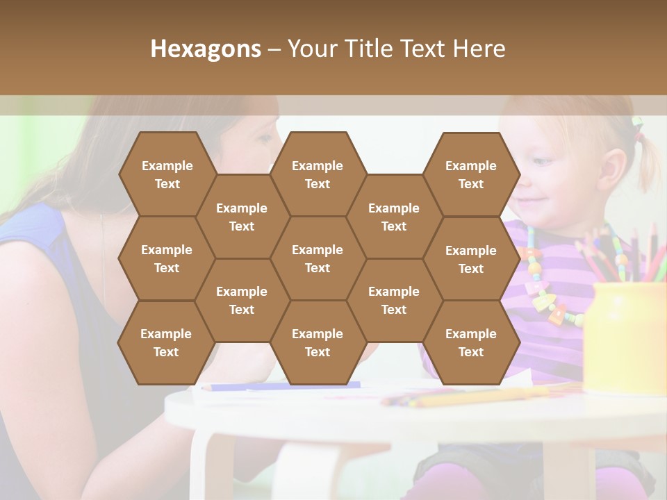 A Woman And A Child Sitting At A Table Eating Food PowerPoint Template