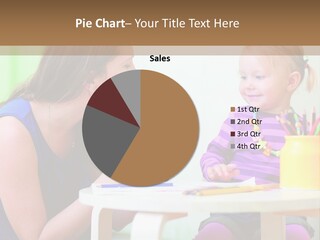 A Woman And A Child Sitting At A Table Eating Food PowerPoint Template