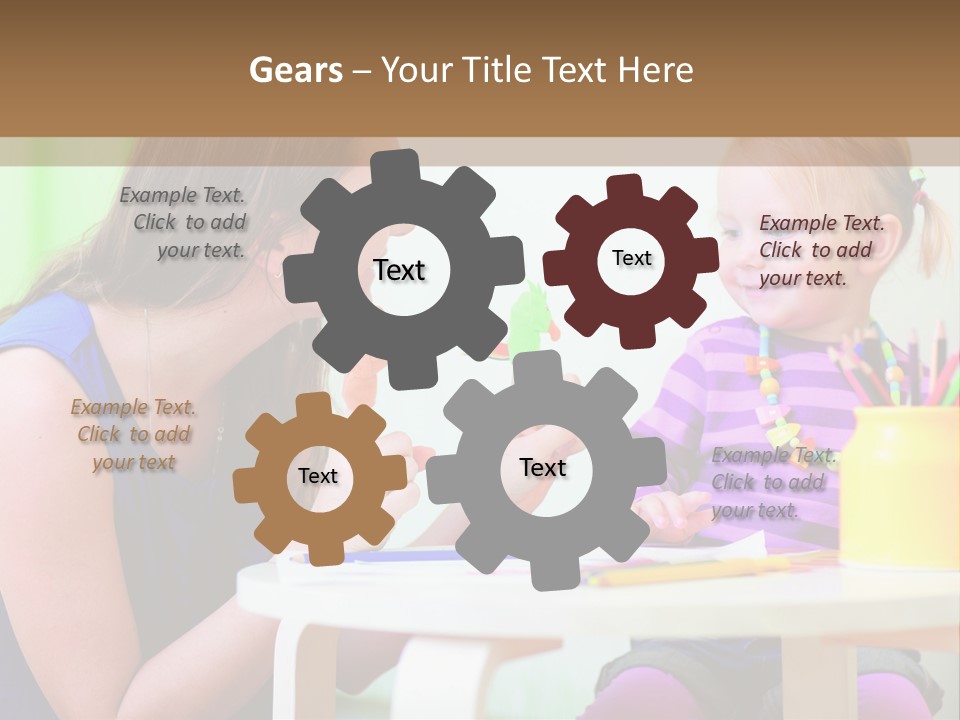 A Woman And A Child Sitting At A Table Eating Food PowerPoint Template