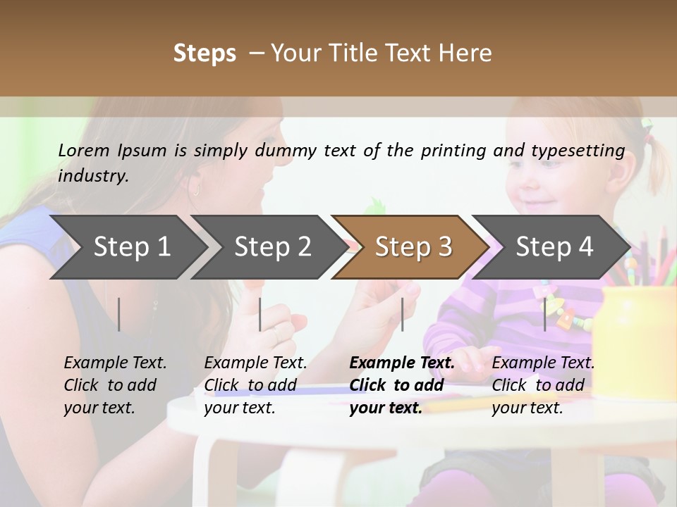 A Woman And A Child Sitting At A Table Eating Food PowerPoint Template