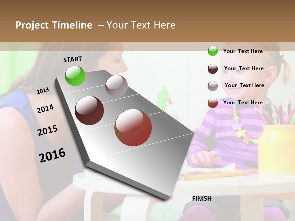 A Woman And A Child Sitting At A Table Eating Food PowerPoint Template