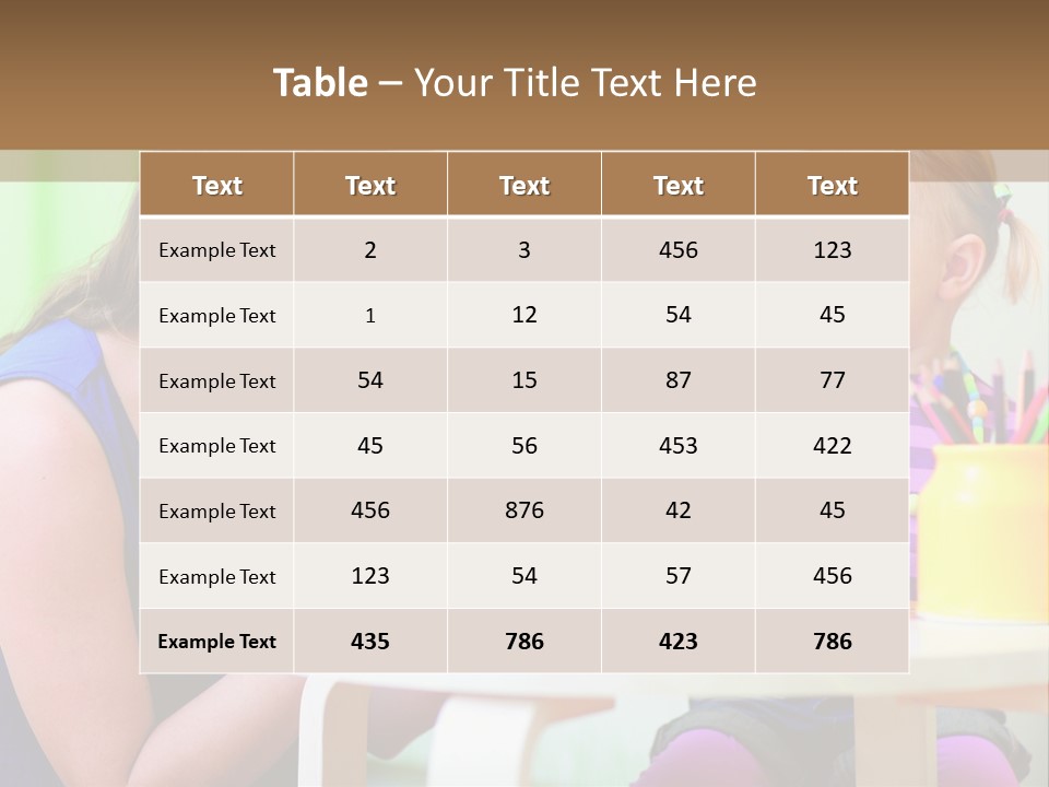 A Woman And A Child Sitting At A Table Eating Food PowerPoint Template