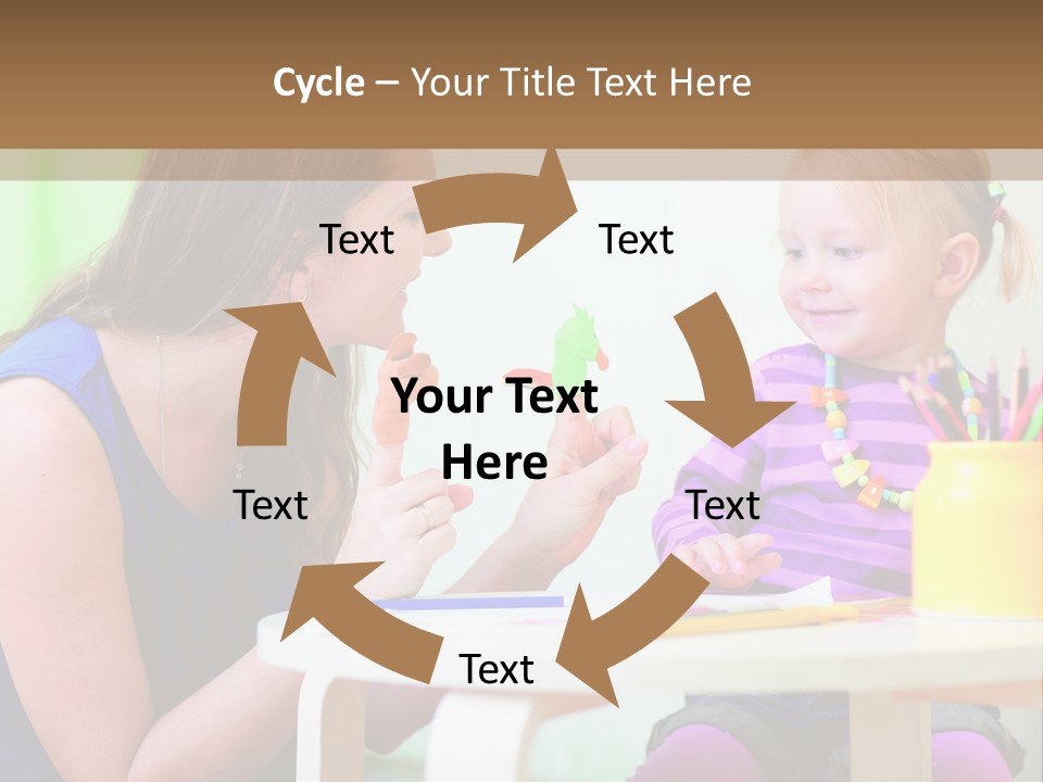 A Woman And A Child Sitting At A Table Eating Food PowerPoint Template