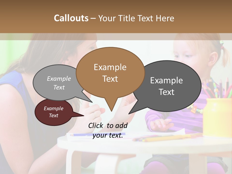 A Woman And A Child Sitting At A Table Eating Food PowerPoint Template