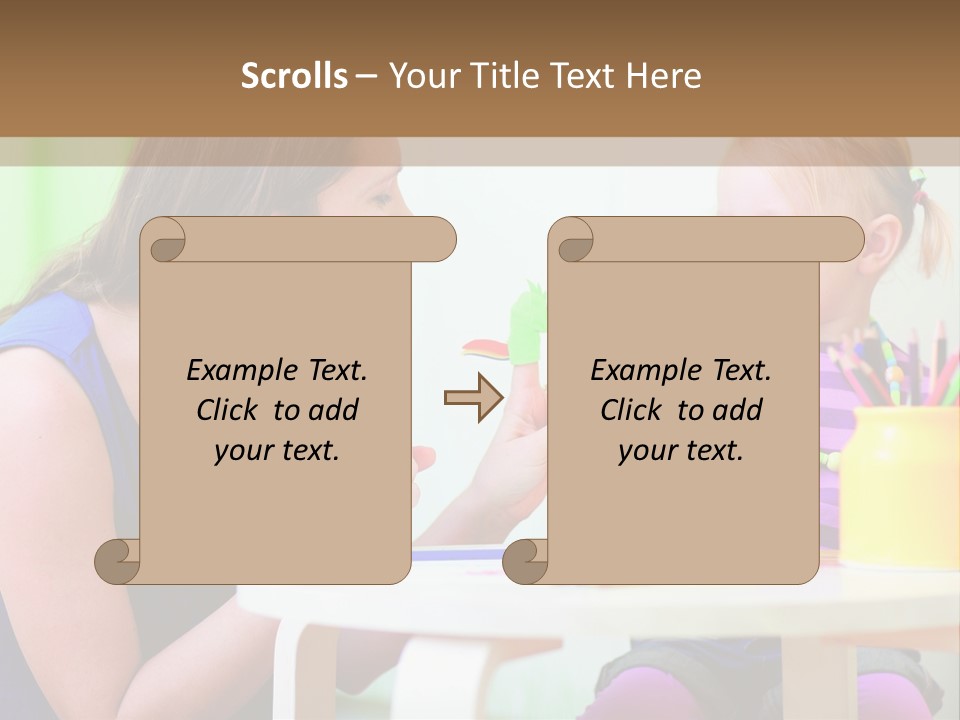 A Woman And A Child Sitting At A Table Eating Food PowerPoint Template