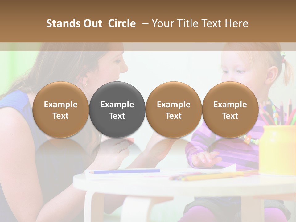 A Woman And A Child Sitting At A Table Eating Food PowerPoint Template