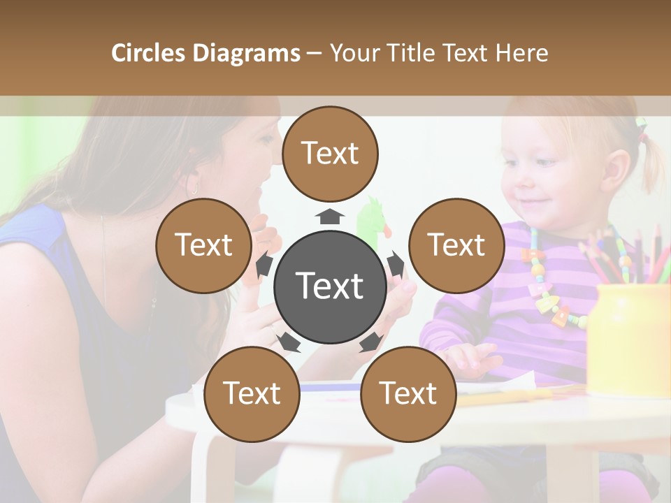 A Woman And A Child Sitting At A Table Eating Food PowerPoint Template