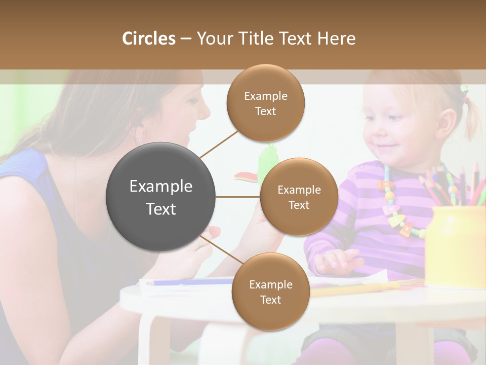 A Woman And A Child Sitting At A Table Eating Food PowerPoint Template