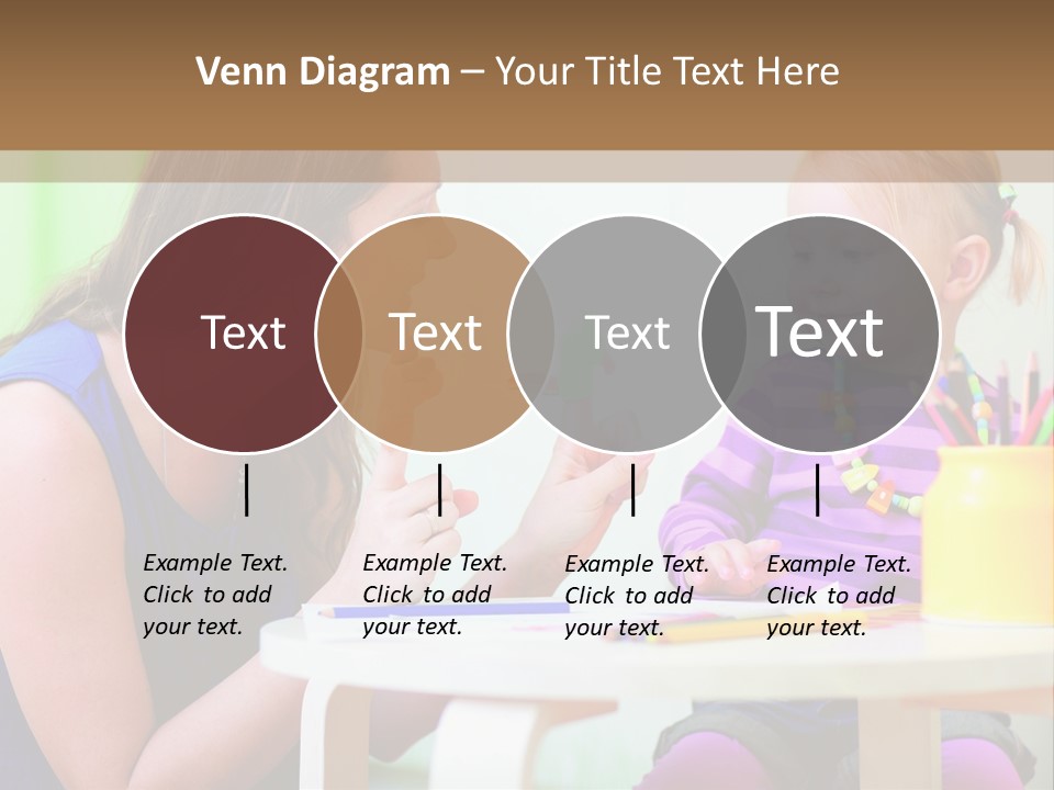 A Woman And A Child Sitting At A Table Eating Food PowerPoint Template
