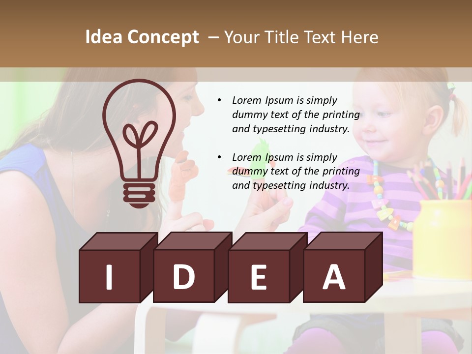 A Woman And A Child Sitting At A Table Eating Food PowerPoint Template