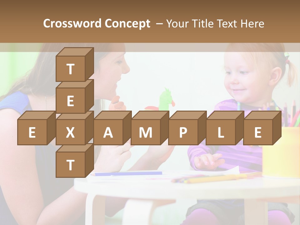 A Woman And A Child Sitting At A Table Eating Food PowerPoint Template