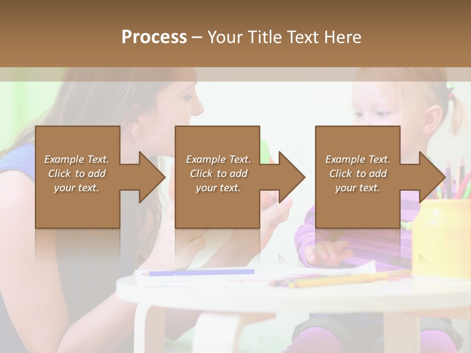 A Woman And A Child Sitting At A Table Eating Food PowerPoint Template