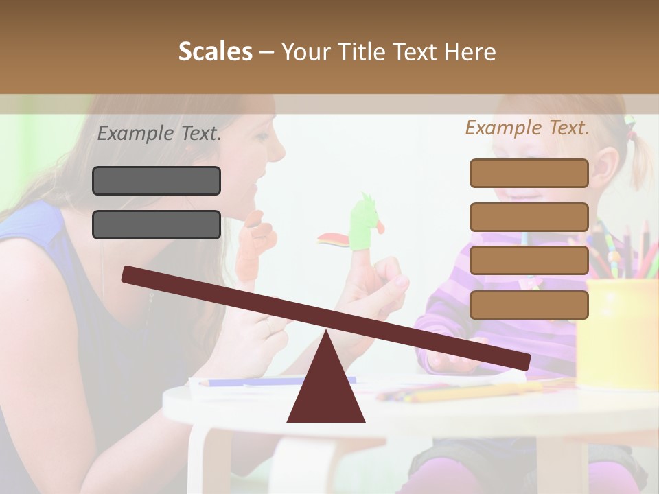 A Woman And A Child Sitting At A Table Eating Food PowerPoint Template