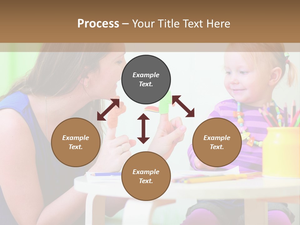 A Woman And A Child Sitting At A Table Eating Food PowerPoint Template