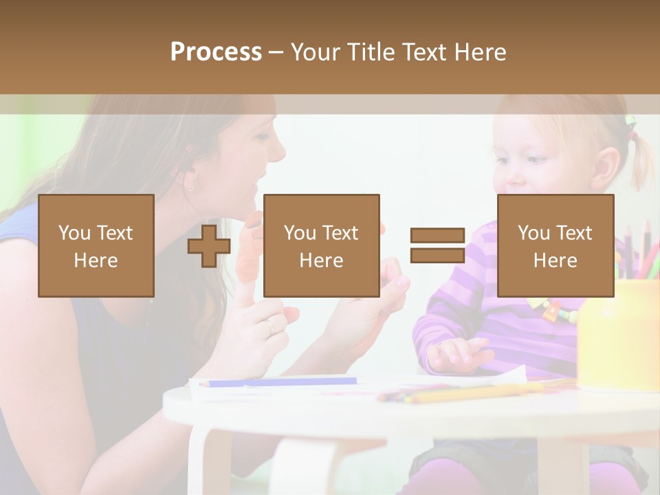 A Woman And A Child Sitting At A Table Eating Food PowerPoint Template