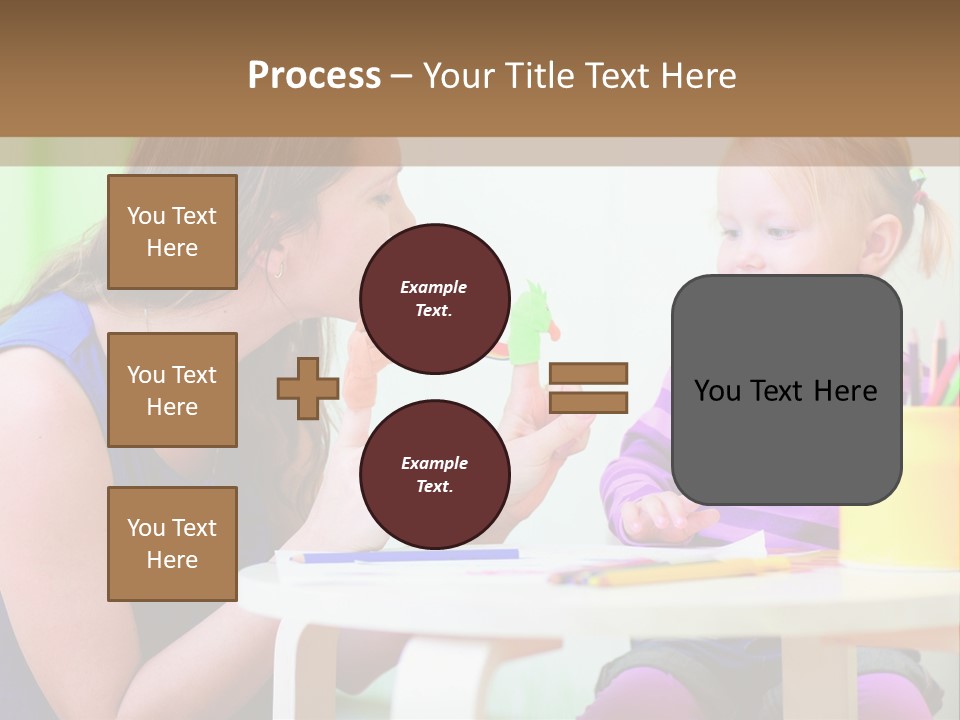 A Woman And A Child Sitting At A Table Eating Food PowerPoint Template