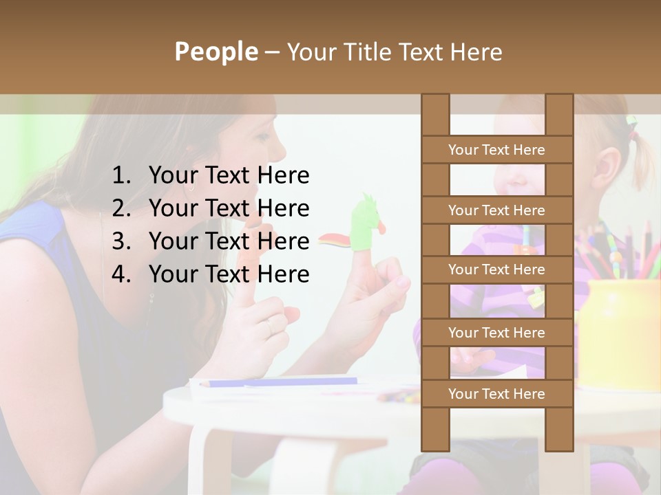 A Woman And A Child Sitting At A Table Eating Food PowerPoint Template