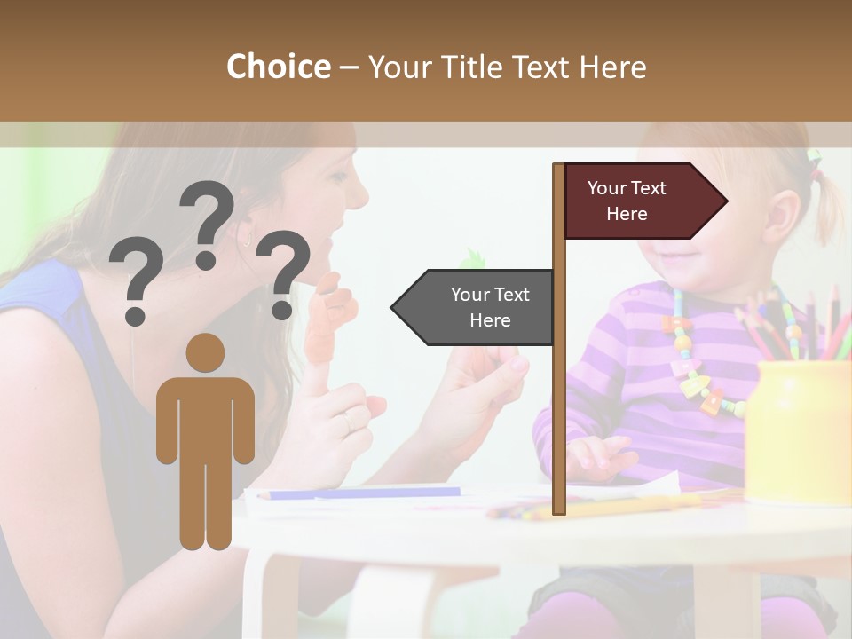 A Woman And A Child Sitting At A Table Eating Food PowerPoint Template