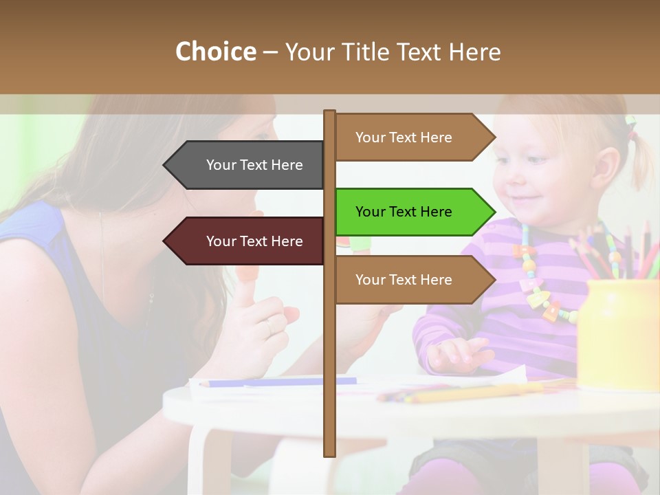 A Woman And A Child Sitting At A Table Eating Food PowerPoint Template