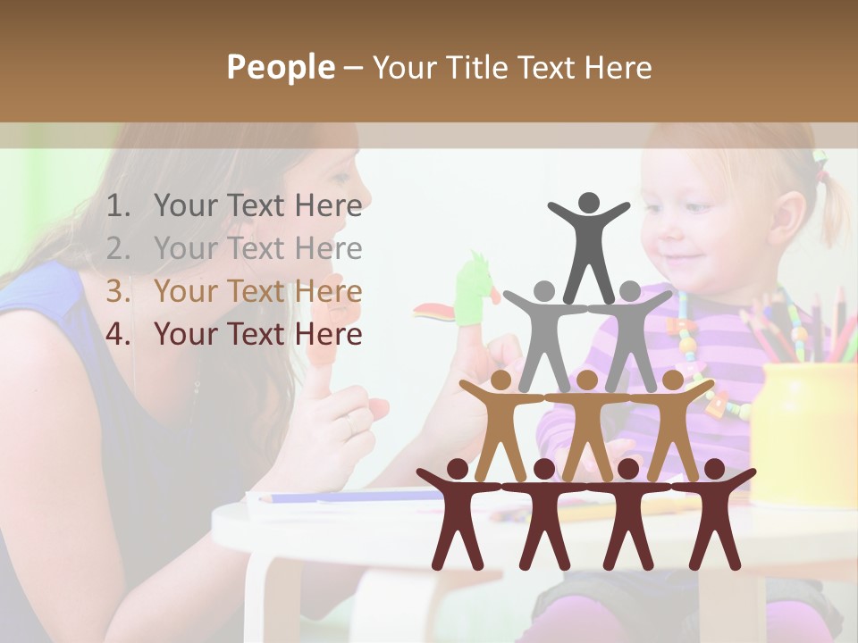 A Woman And A Child Sitting At A Table Eating Food PowerPoint Template