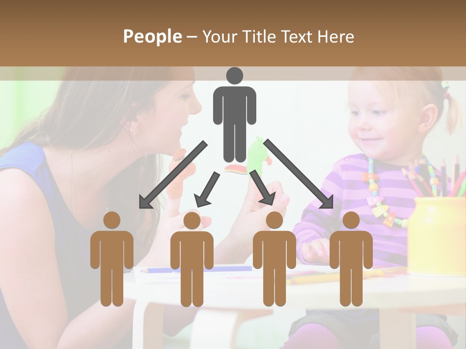 A Woman And A Child Sitting At A Table Eating Food PowerPoint Template