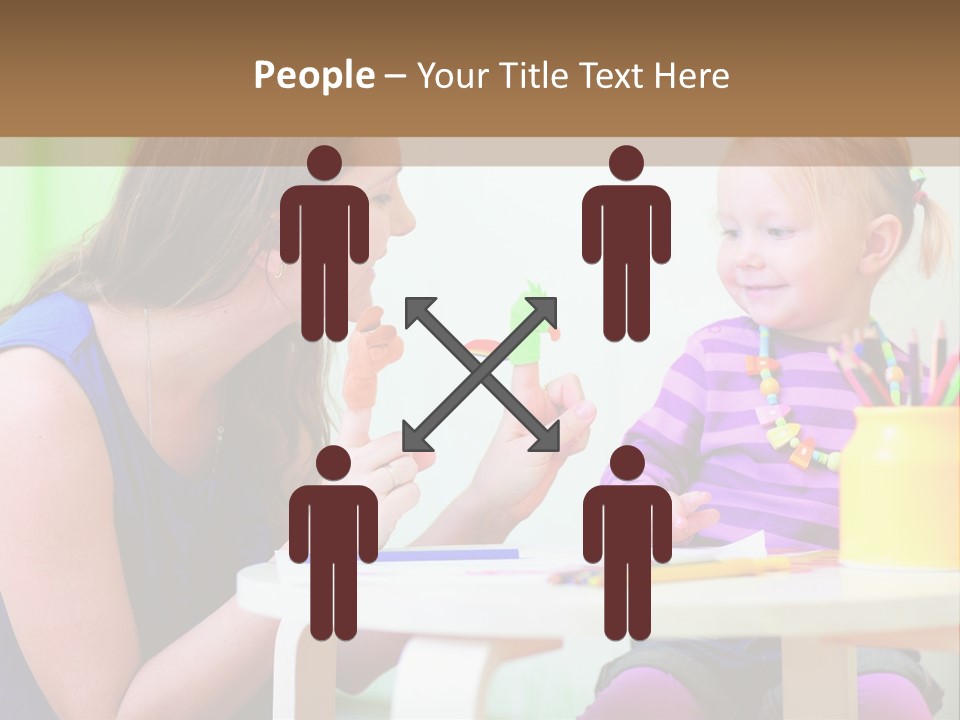 A Woman And A Child Sitting At A Table Eating Food PowerPoint Template