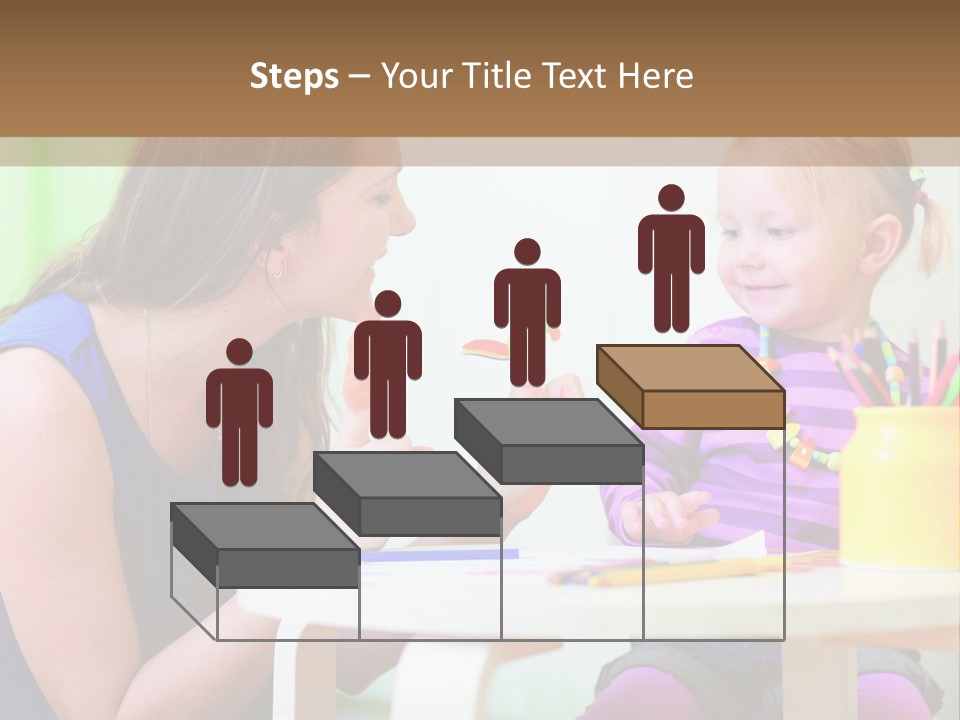 A Woman And A Child Sitting At A Table Eating Food PowerPoint Template