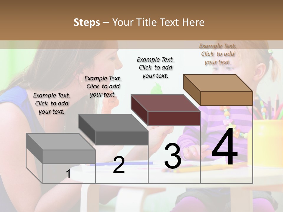 A Woman And A Child Sitting At A Table Eating Food PowerPoint Template