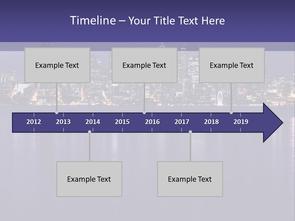 A City At Night With The Lights On Is Reflected In The Water PowerPoint Template