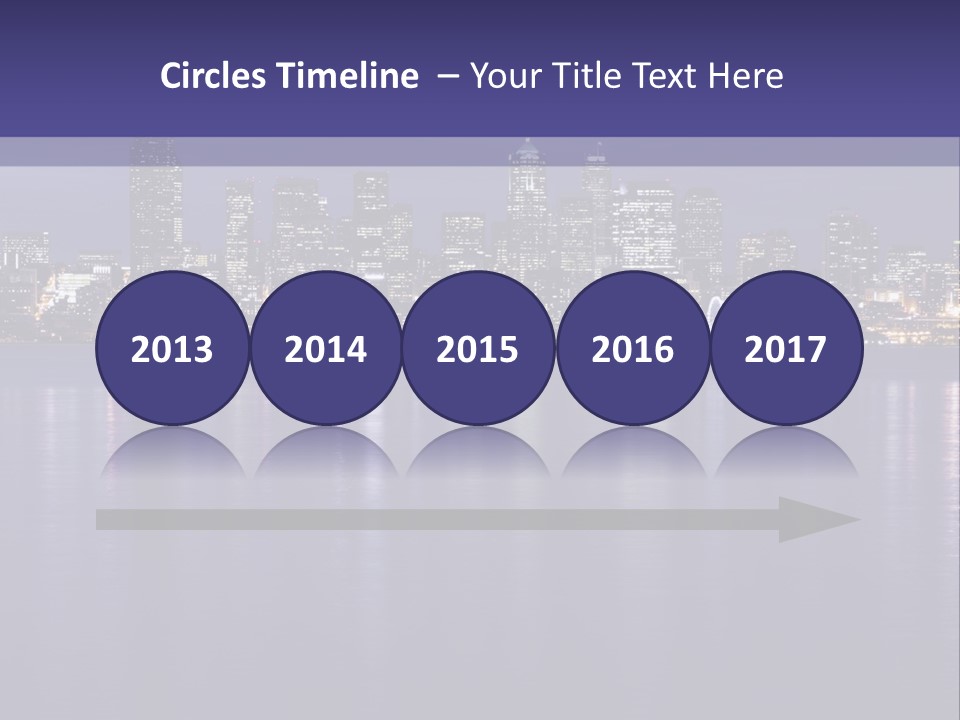 A City At Night With The Lights On Is Reflected In The Water PowerPoint Template