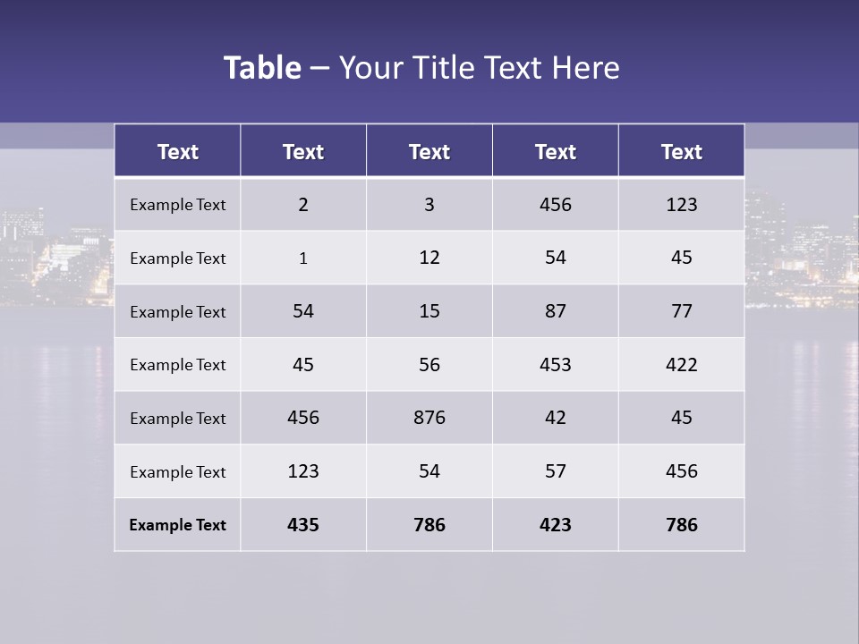 A City At Night With The Lights On Is Reflected In The Water PowerPoint Template