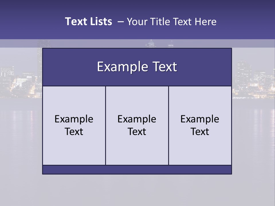 A City At Night With The Lights On Is Reflected In The Water PowerPoint Template
