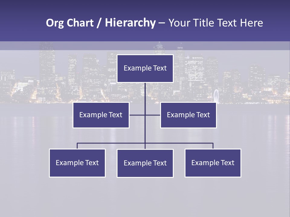 A City At Night With The Lights On Is Reflected In The Water PowerPoint Template