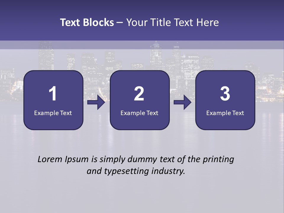 A City At Night With The Lights On Is Reflected In The Water PowerPoint Template