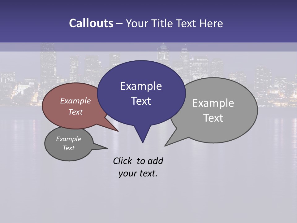 A City At Night With The Lights On Is Reflected In The Water PowerPoint Template
